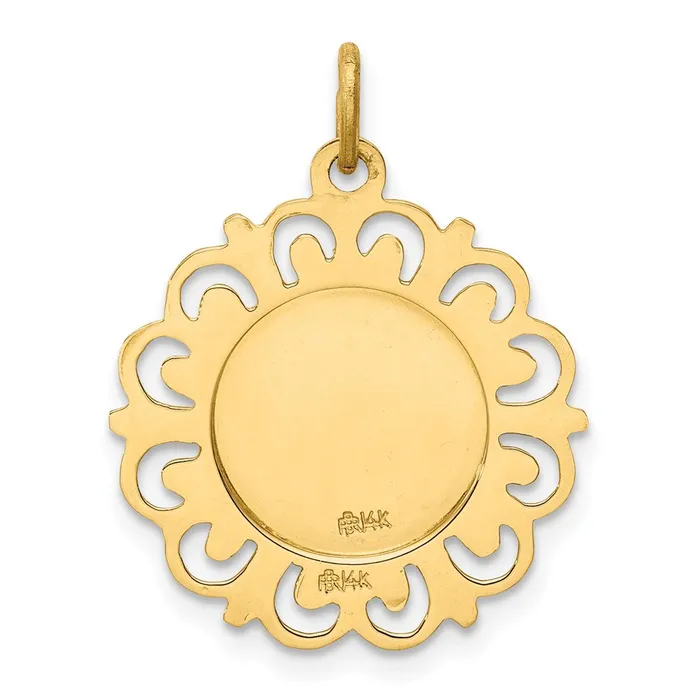 Goldia Charm Necklaces 14k Yellow Gold Our Lady of Mt Carmel Medal Charm