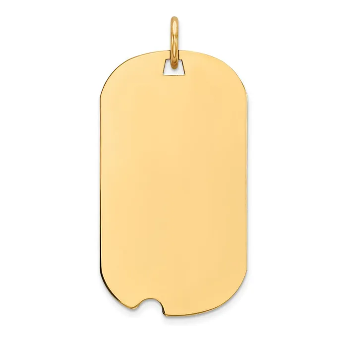 Goldia Charm Necklaces 14k Yellow Gold Plain 013 Gauge Engraveable Dog Tag wNotch Disc Charm Goldia Charm Necklaces 14k Yellow Gold Plain 013 Gauge Engraveable Dog Tag wNotch Disc Charm