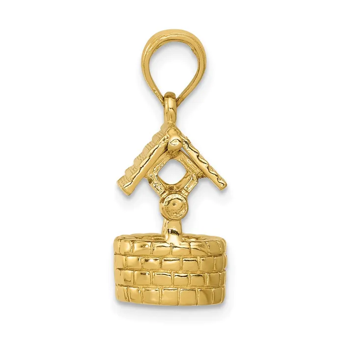 Goldia Charm Necklaces 14k Yellow Gold Polished 3D Moveable Wishing Well Charm