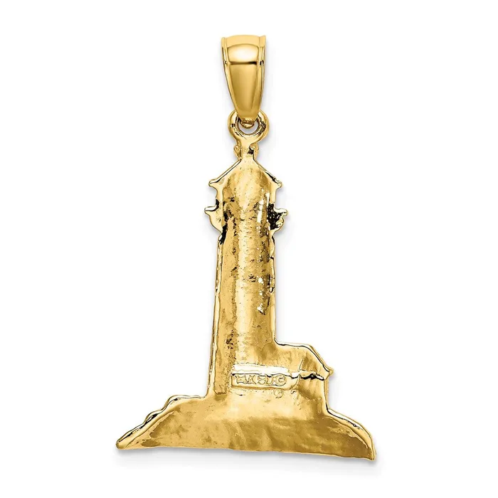 Goldia Charm Necklaces 14k Yellow Gold Polished Lighthouse Charm