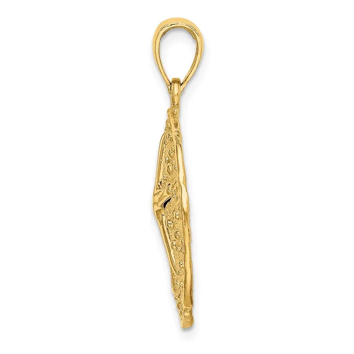 Goldia Charm Necklaces 14k Yellow Gold Starfish on Sand Dollar Charm