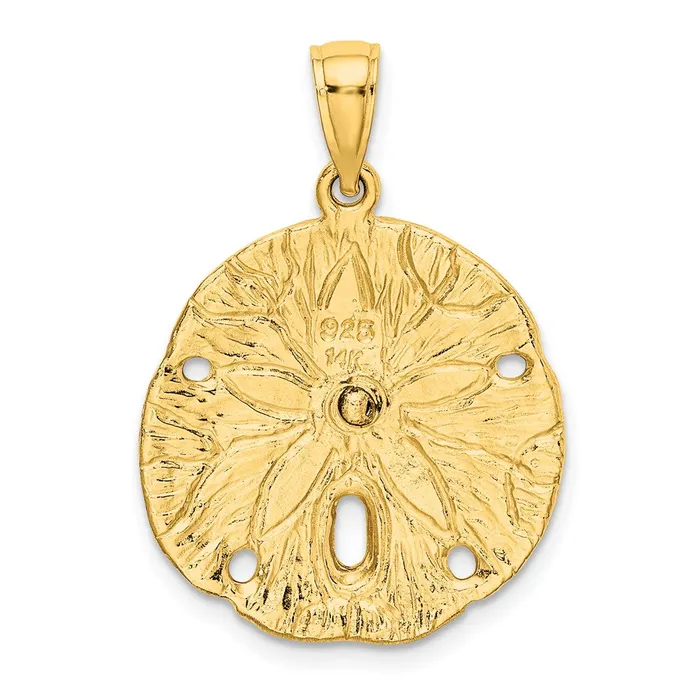 Goldia Charm Necklaces 14k Yellow Gold Starfish on Sand Dollar Charm
