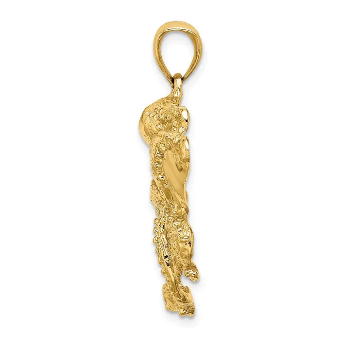 Goldia Charm Necklaces 14k Yellow Gold Textured Octopus Charm