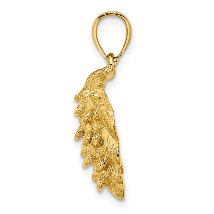 Goldia Charm Necklaces 14k Yellow Gold Textured Oyster Shell Charm