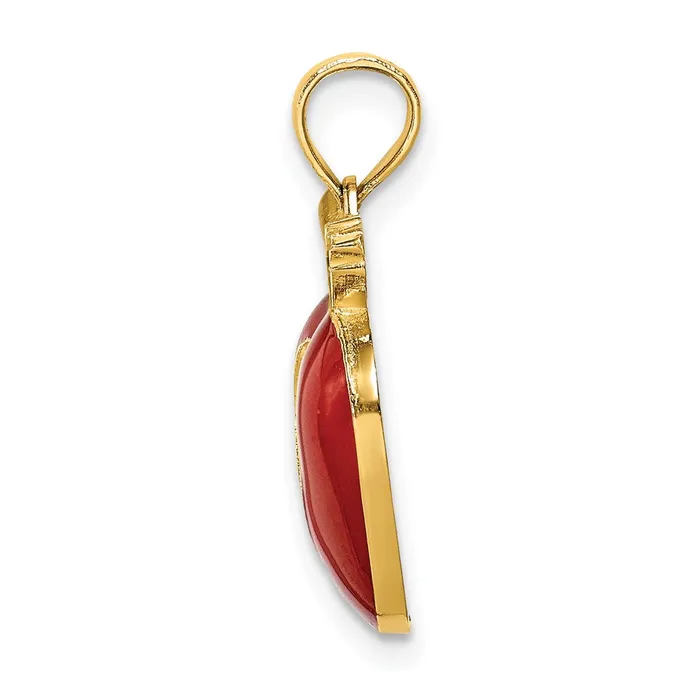Goldia Charm Necklaces 14k Yellow Gold w Enamel 2D CutOut Apple Charm