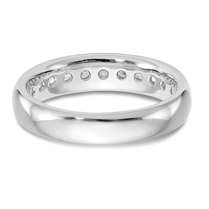 Goldiacom 14K White Gold 11Stone Real Diamond Channel Band Rings