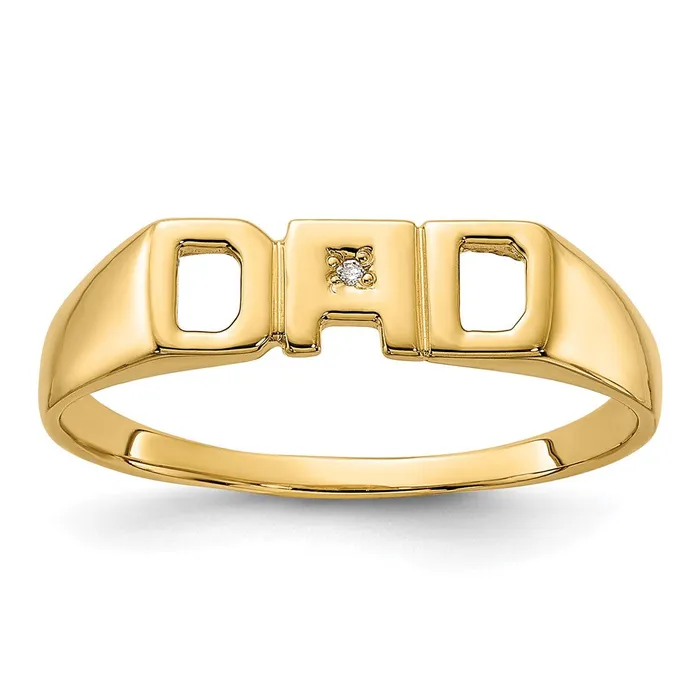 Goldiacom 14K Yellow Gold AAA Real Diamond mens ring Rings