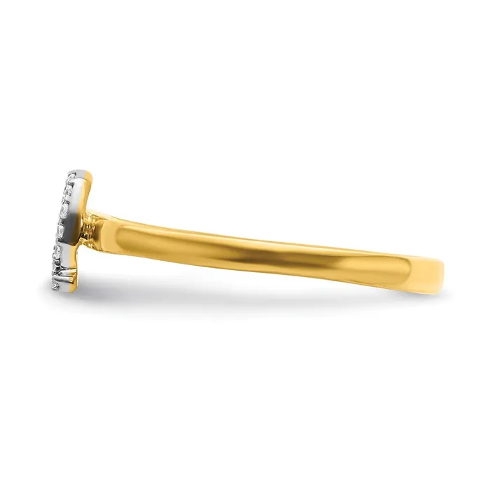 Goldiacom 14k Yellow Gold Real Diamond Initial Q Ring Rings