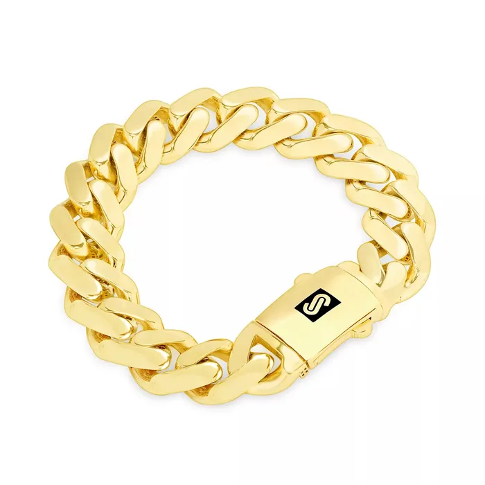 Goldiacom Bracelets 14k Yellow Gold Royal Monaco Miami Cuban Link 13mm Chain Bracelet w Box Clasp 9 Goldiacom Bracelets 14k Yellow Gold Royal Monaco Miami Cuban Link 13mm Chain Bracelet w Box Clasp 9