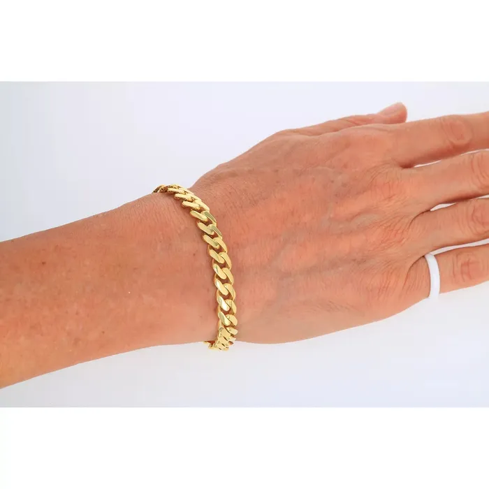 Goldiacom Bracelets 14k Yellow Gold Royal Monaco Miami Cuban Link 13mm Chain Bracelet w Box Clasp 9