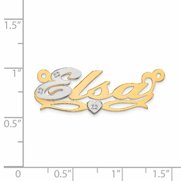 Goldiacom Rings 14k Two tone 03ct Diamond Name Plate