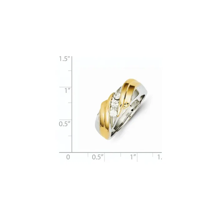 Goldiacom Rings 14k TwoTone Gold Real Diamond Mens Ring