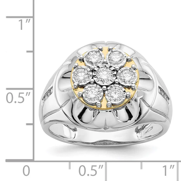 Goldiacom Rings 14k TwoTone Gold Real Diamond Mens Ring