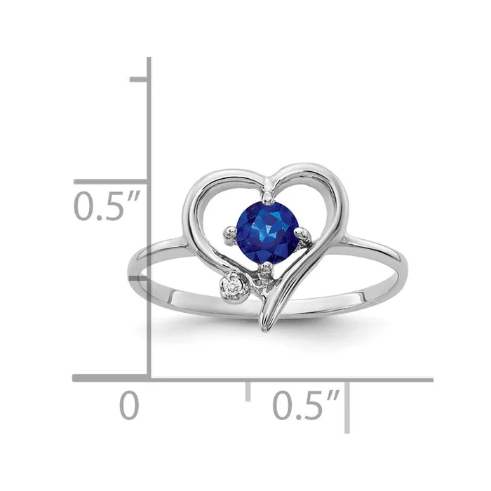 Goldiacom Rings 14k White Gold 4mm Sapphire AAA Real Diamond ring