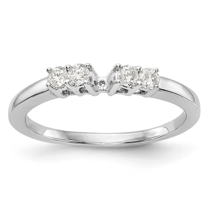 Goldiacom Rings 14K White Gold 5 Stone Diamond Peg Set CZ Engagement Ring Goldiacom Rings 14K White Gold 5 Stone Diamond Peg Set CZ Engagement Ring