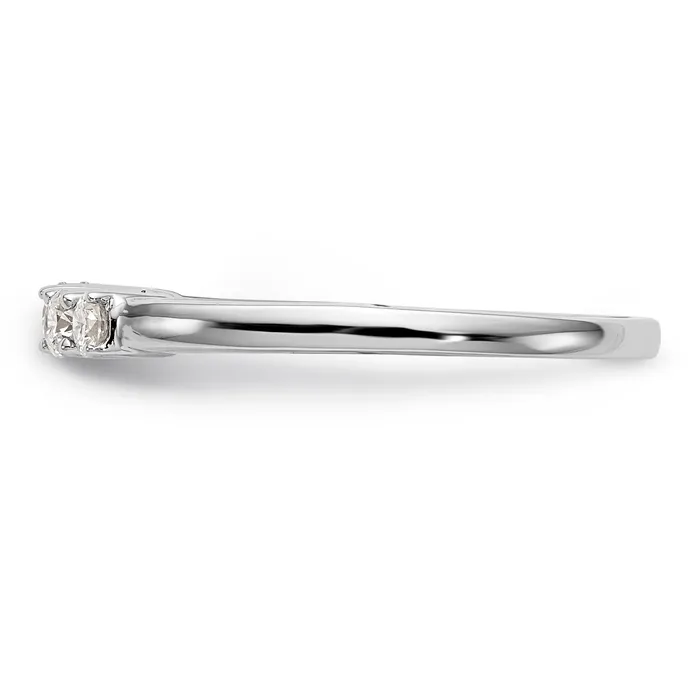 Goldiacom Rings 14K White Gold 5 Stone Diamond Peg Set CZ Engagement Ring