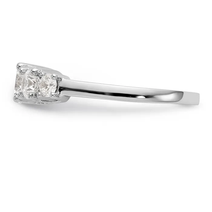 Goldiacom Rings 14K White Gold 5 Stone Simulated Diamond Engagement Ring
