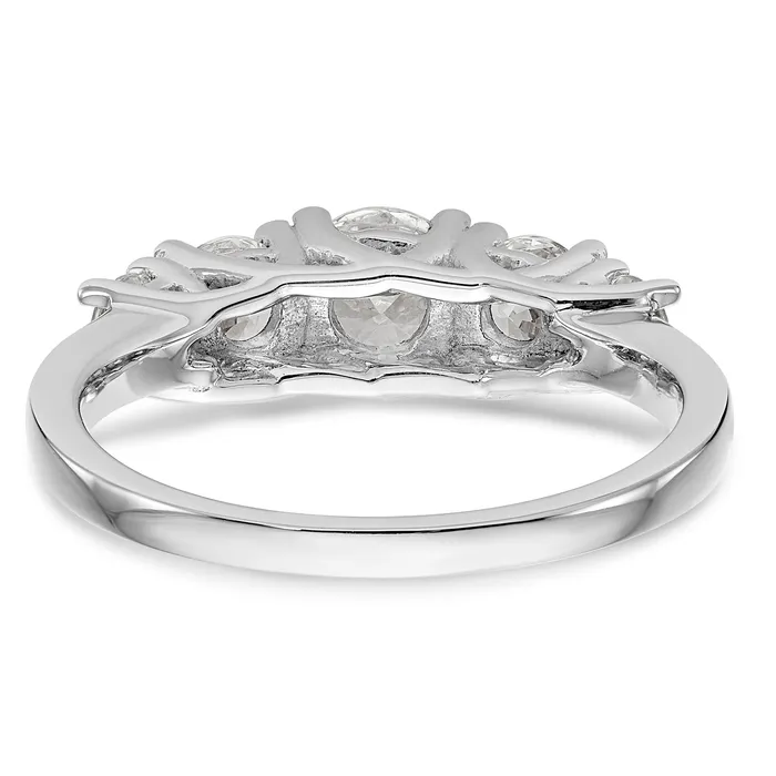 Goldiacom Rings 14K White Gold 5 Stone Simulated Diamond Engagement Ring