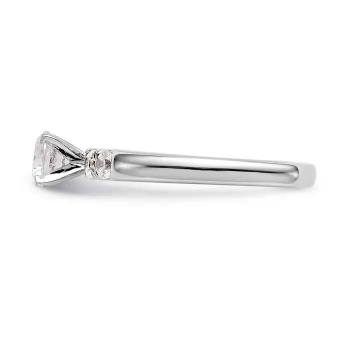 Goldiacom Rings 14K White Gold Diamond Peg Set Engagement Ring