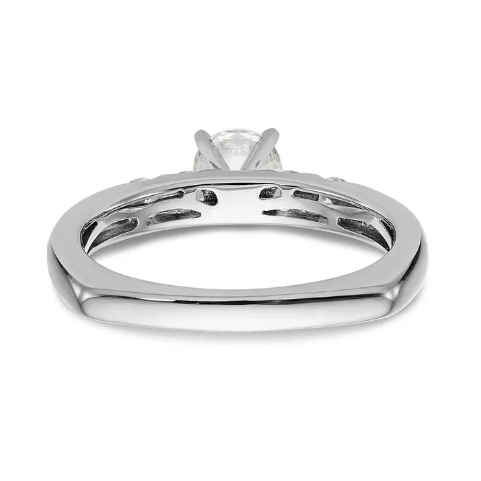 Goldiacom Rings 14K White Gold Diamond Peg Set Engagement Ring