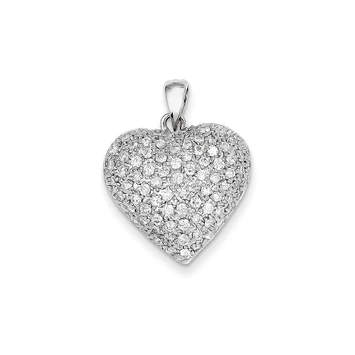 Goldiacom Rings 14k White Gold Fancy Diamond Heart