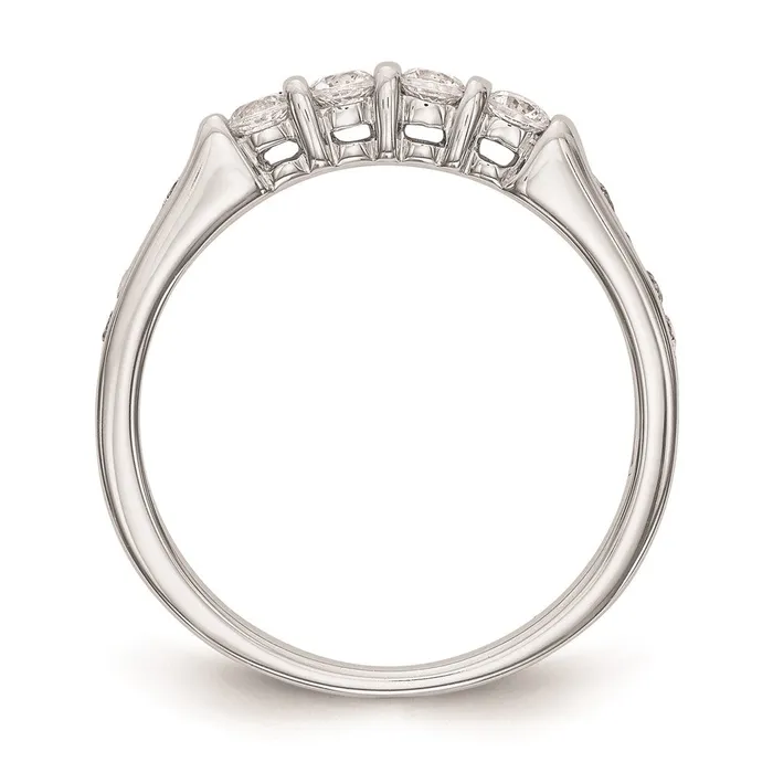 Goldiacom Rings 14K White Gold Real Diamond Wedding Band