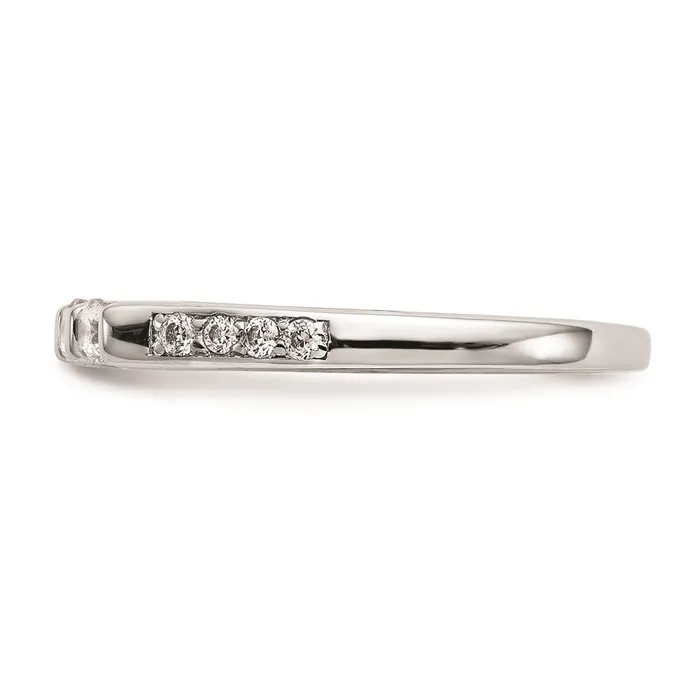 Goldiacom Rings 14K White Gold Real Diamond Wedding Band