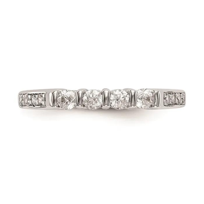 Goldiacom Rings 14K White Gold Real Diamond Wedding Band