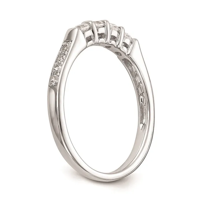 Goldiacom Rings 14K White Gold Real Diamond Wedding Band