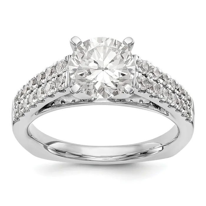 Goldiacom Rings 14K White Gold Simulated Diamond Engagement Ring