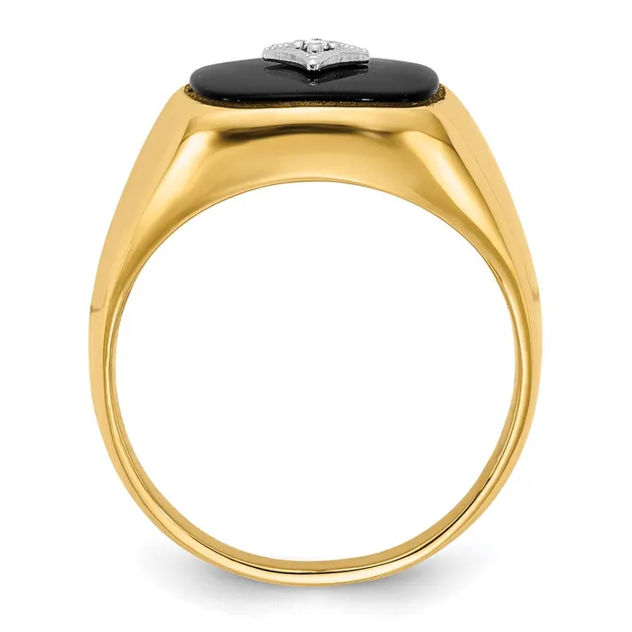 Goldiacom Rings 14K Yellow Gold AAA Real Diamond mens ring