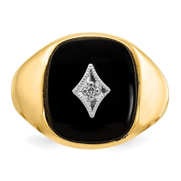 Goldiacom Rings 14K Yellow Gold AAA Real Diamond mens ring