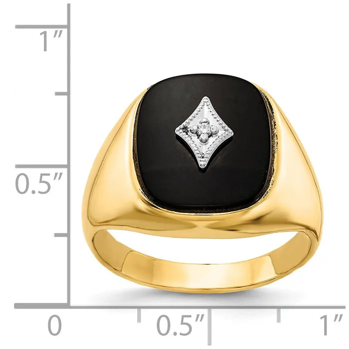 Goldiacom Rings 14K Yellow Gold AAA Real Diamond mens ring