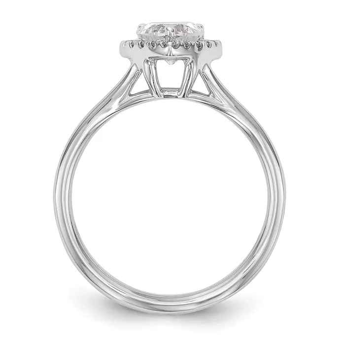 Goldiacom Rings 14kw Heart Halo Simulated Diamond Split Shank Engagement Ring