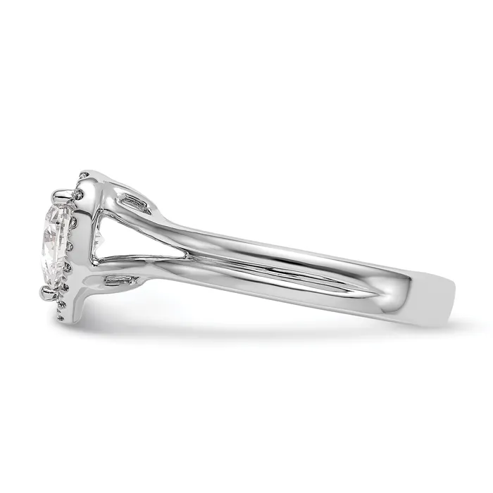 Goldiacom Rings 14kw Heart Halo Simulated Diamond Split Shank Engagement Ring