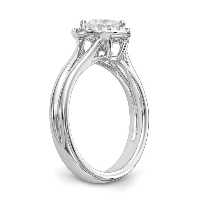 Goldiacom Rings 14kw Heart Halo Simulated Diamond Split Shank Engagement Ring