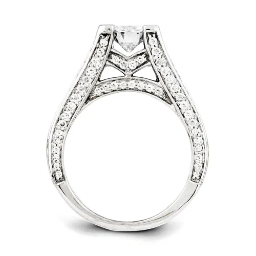 Goldiacom Rings 14ky White Gold DiamondMoissanite Engagement Ring