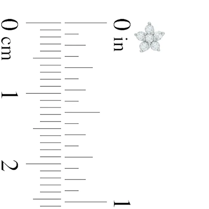 Goldia Earrings 013 CT TW Diamond Flower Stud Earrings in 14K White Gold Goldia Earrings 013 CT TW Diamond Flower Stud Earrings in 14K White Gold