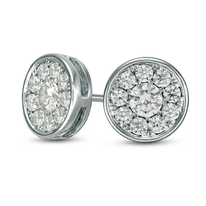 Goldia Earrings 075 CT TW Diamond Frame Stud Earrings in 10K White Gold Goldia Earrings 075 CT TW Diamond Frame Stud Earrings in 10K White Gold