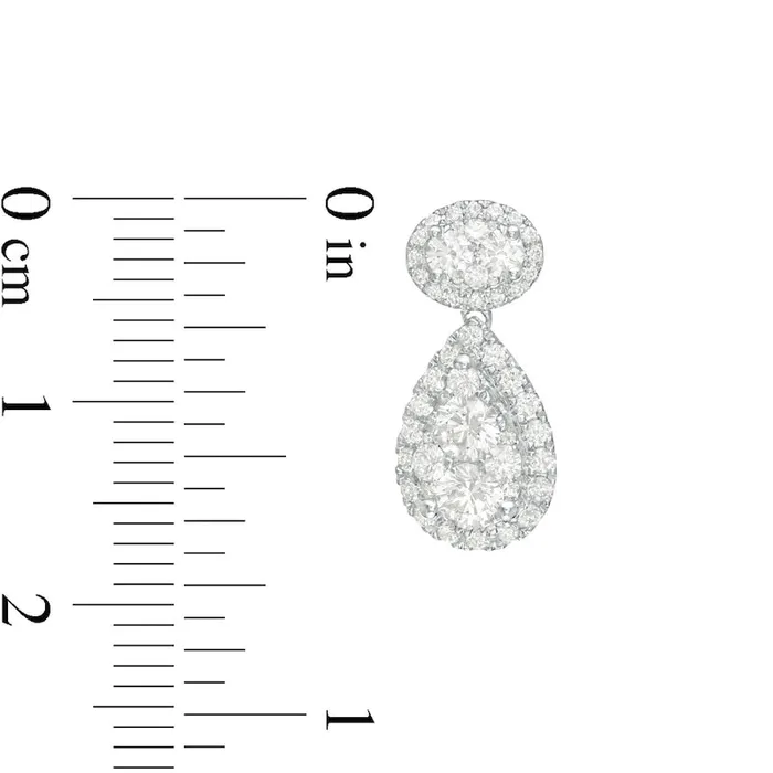 Goldia Earrings 15 CT TW Composite Diamond Frame Teardrop Earrings in 14K White Gold Goldia Earrings 15 CT TW Composite Diamond Frame Teardrop Earrings in 14K White Gold