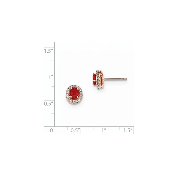 Goldia Earrings 14k Rose Gold Oval Fire Opal u0026 Real Diamond Halo Post Earrings