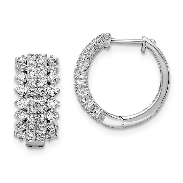 Goldia Earrings 14k White Gold 1 Ct Lab Grown Diamond VSSI G Hinged Hoop Earrings Goldia Earrings 14k White Gold 1 Ct Lab Grown Diamond VSSI G Hinged Hoop Earrings