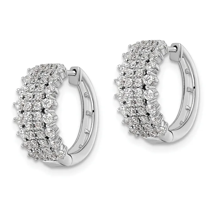 Goldia Earrings 14k White Gold 1 Ct Lab Grown Diamond VSSI G Hinged Hoop Earrings