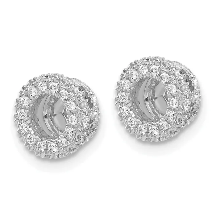 Goldia Earrings 14k White Gold 38 Ct Lab Grown Diamond VSSI G for 425 mm Earring Jacket