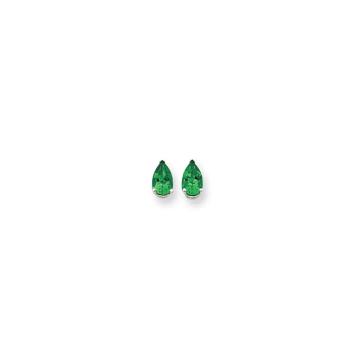 Goldia Earrings 14k White Gold 8x5mm Pear Mount St Helens Earrings