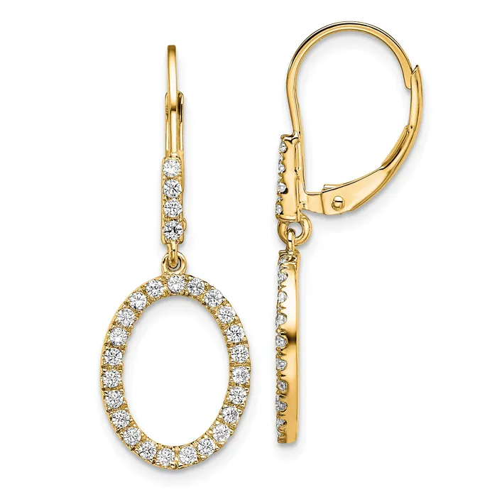 Goldia Earrings 14k Yellow Gold 12 Ct Lab Grown Diamond VSSI G Dangle Oval Leverback Earrings Goldia Earrings 14k Yellow Gold 12 Ct Lab Grown Diamond VSSI G Dangle Oval Leverback Earrings