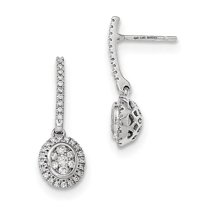 Goldia Earrings 14k Yellow Gold Mystere White Gold Real Diamond Post Drop Earrings Goldia Earrings 14k Yellow Gold Mystere White Gold Real Diamond Post Drop Earrings