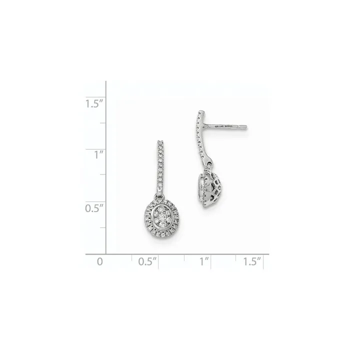 Goldia Earrings 14k Yellow Gold Mystere White Gold Real Diamond Post Drop Earrings