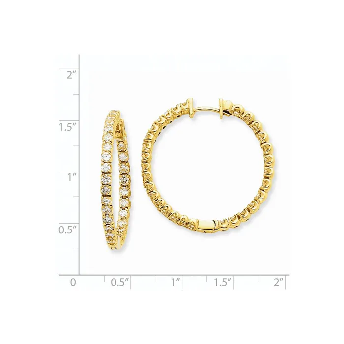 Goldia Earrings 14k Yellow Gold Real Diamond Hinged Hoop Earrings