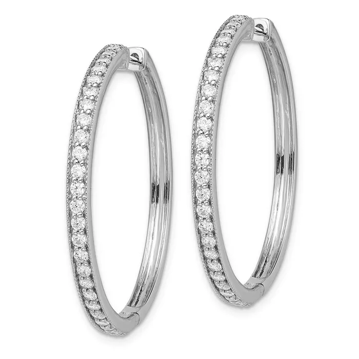 Goldia Earrings 14k Yellow Gold Real Diamond Milgrain Hoop Earrings